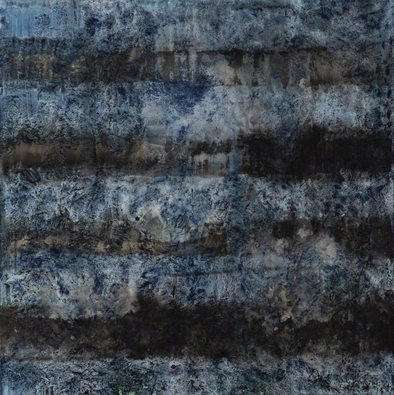 Strates 3 — Encre, pigments purs et vernis colle sur toile, 80x80 cm