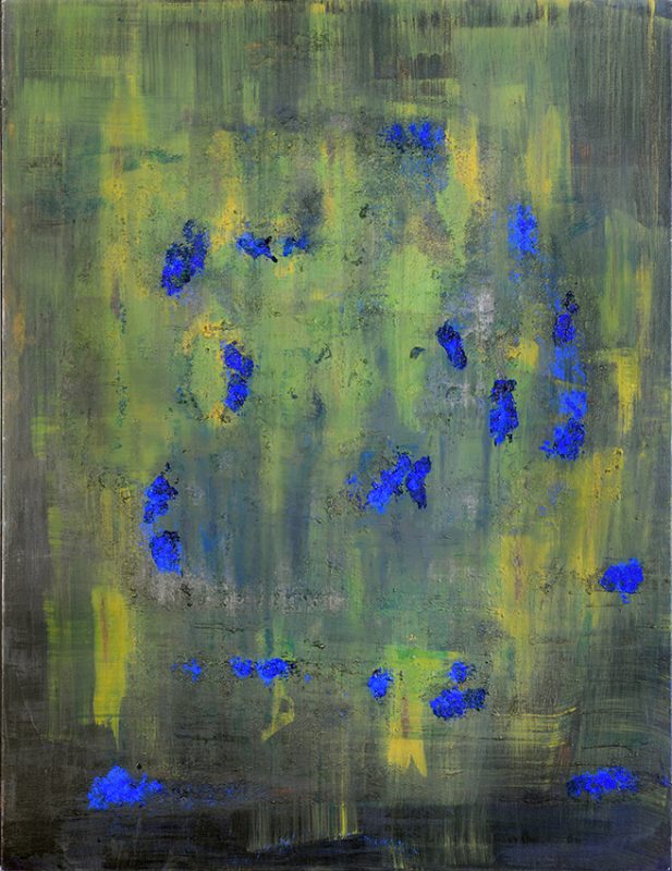 Eclosions noctures — Encre, pigments purs et vernis colle sur toile, 116x89 cm