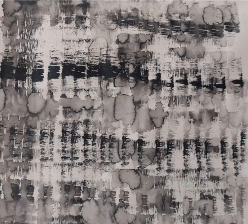 Oeuvre 1 — Encre de Chine sur papier, 80x65 cm