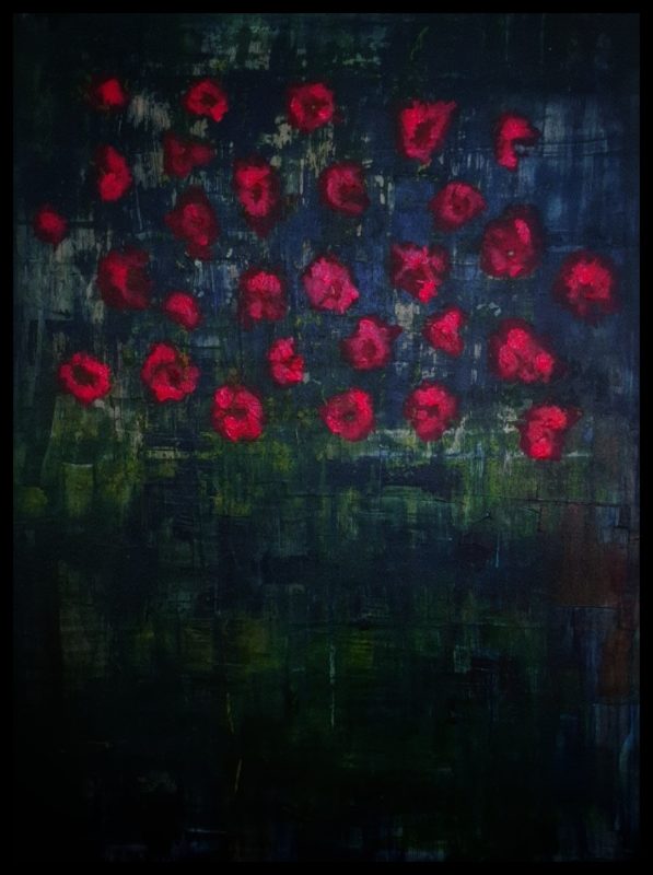 Oeuvre 27 — Pigments et encre sur toile, 90x115 cm