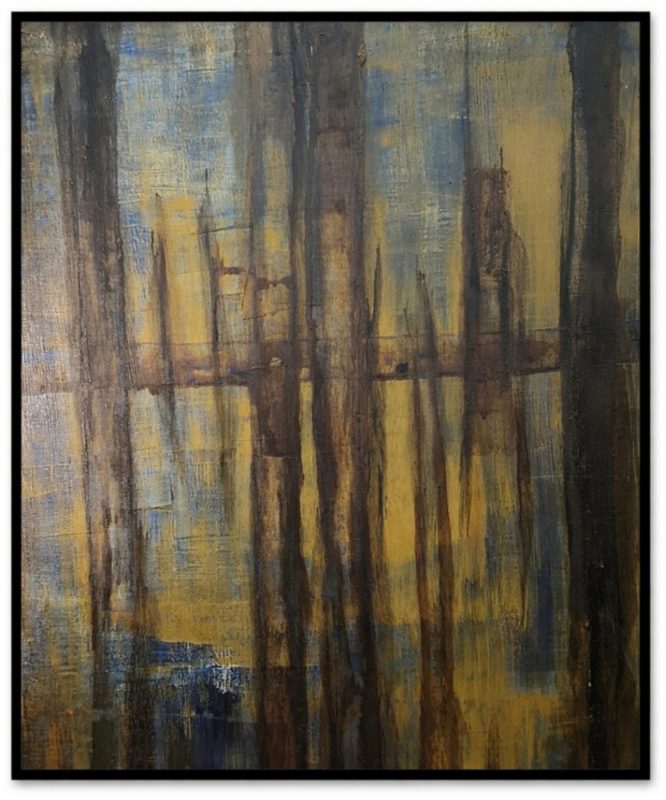 Oeuvre 35 — Encre acrylique sur toile, 80x80 cm