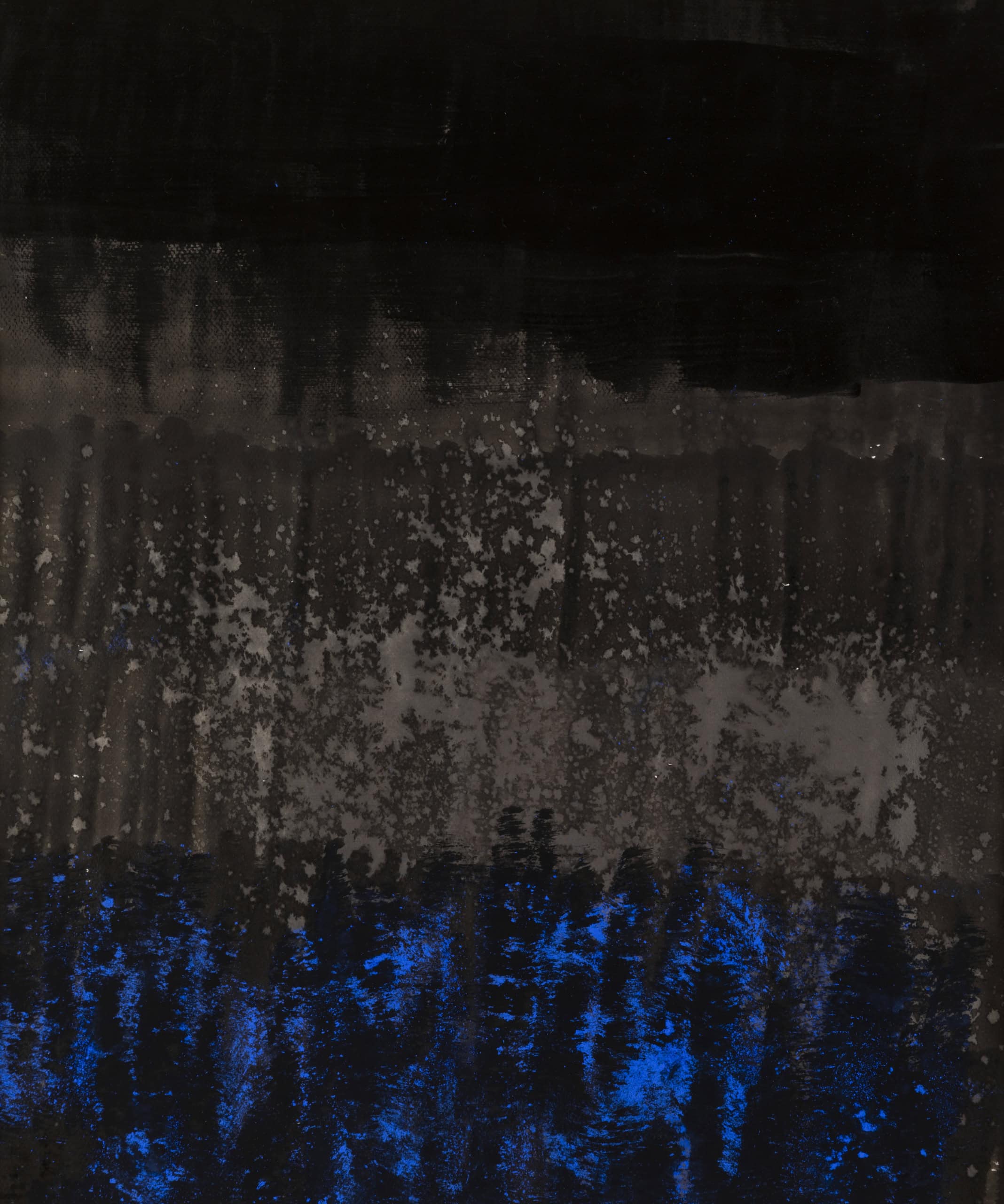 Reflet créatif avec effets de lumière bleue et texture artistique impressionniste.